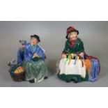 Two Royal Doulton bone china figurines to include Tuppence a Bag HN2320 and Silks and Ribbons
