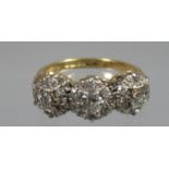 18ct gold and diamond triple cluster ring. Ring size L&1/2. Approx weight 5.2 grams. (B.P. 21% +
