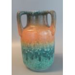 Ruskin pottery tyg vase of straight sided form by W Howson Taylor, impressed marks 'Ruskin,