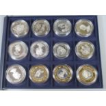 Collection of MDM The Crown Collections Ltd. silver proof and other coins in collectors case, all