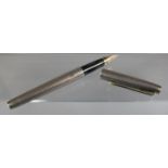 Parker silver engine turned fountain pen with 14ct nib. (B.P. 21% + VAT)