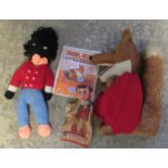 A vintage Basil Brush toy & Basil Brush book. Together with a vintage Pinocchio Hand Puppet. The