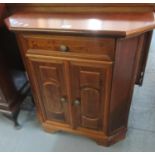 Small reproduction mahogany cupboard with drawer. 68cm wide approx. (B.P. 21% + VAT)