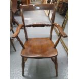 19th Century Windsor kitchen armchair in beech and elm. (B.P. 21% + VAT)