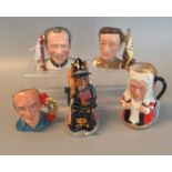 Collection of Royal Doulton character and toby jugs to include; 'Carry On Sid James' D7162, 'Carry
