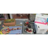 Two trays of toys to include Corgi Classics 97915 Scammell Highwayman with two trailers in