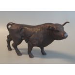 Heavy cast metal study of a bull, modern. (B.P. 21% + VAT)