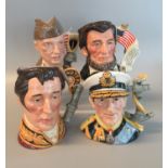 Collection of four Royal Doulton character jugs to include; 'The Great General's Collection' '