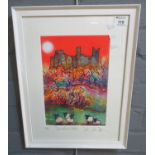 After Dorian Spencer Davies (Welsh Contemporary), 'Dynefwr Castle', coloured print, signed in the