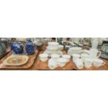 Three trays of assorted Shelley china to include; moulded floral design part coffee and teaware with