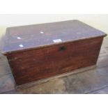 19th Century stained pine box of plain rectangular form with moulded base. (B.P. 21% + VAT)