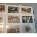 Postcards. Large album of cards with military theme, horse guards, household cavalry, changing of