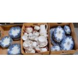 Three boxes of assorted china to include: J. Kent 'Empress' china dinner service, florally