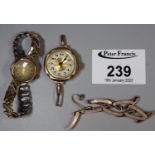 Two 9ct gold lady's wristwatches. (B.P. 21% + VAT)