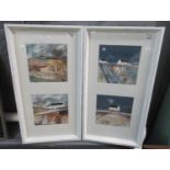 Welsh school, four studies of cottages, framed as two, coloured prints. (B.P. 21% + VAT)