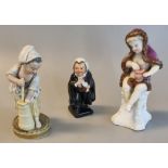 Royal Doulton bone china figurine 'Buzfuz', together with two continental porcelain figurines of