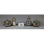 Collection of silver condiments, two mustard pots, etc. (4) (B.P. 21% + VAT)