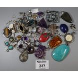Collection of gemset silver jewellery. (B.P. 21% + VAT)