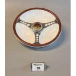 Beswick china 'Made for Les Leston Ltd ,Dunlop SP Sport' advertising steering wheel shaped pottery