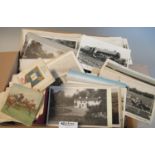 Postcard selection in box. Topographical, transport, greetings, etc. Few 100's. (B.P. 21% + VAT)