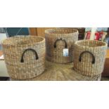 Marks and Spencer handmade water hyacinth three-piece graduated set of baskets. (B.P. 21% + VAT)