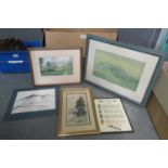 Box of assorted furnishing pictures and prints, various, some unframed. (B.P. 21% + VAT)