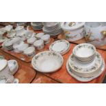 Two trays of Royal Doulton English translucent china 'Larchmont' design tea and dinnerware to