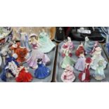 Two trays of china figurines, various, to include: 'The Leonardo Collection' figurines, 'Floral