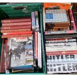 Two boxes of hardback books, many relating to the Second World War: 'Front Line 1940-1941' printed