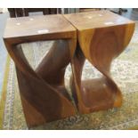 Pair of contemporary hardwood lamp tables, 52cm high approx. (B.P. 21% + VAT)