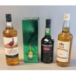 Collection of alcoholic spirits to include; 'The Famous Grouse' Scotch whisky 1L, 40% vol, 'High