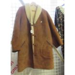 Good quality men's vintage sheepskin coat with suede covered buttons and 'Baily's of Glastonbury'