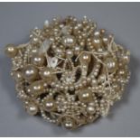 Victorian seed pearl brooch with simulated pearls added. (B.P. 21% + VAT)