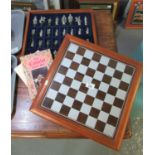 The Camelot Chess Set with certificate of authenticity from the Danbury Mint with chess pieces in