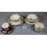 Collection of 19th Century Swansea porcelain cups and saucers to include: Swansea porcelain cup