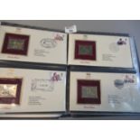 Great Britain 180-81 album of 22ct golden replicas of British stamps on covers, all with special