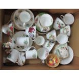 Box of assorted china to include; Aynsley floral teacup and saucer, various Berkshire design