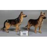 Two Royal Doulton German shepherd bone china figurines. (B.P. 21% + VAT)