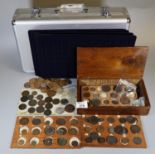 Collection of antique coins to include; Charles II copper farthing 1672, William III half penny,