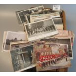 Postcards collection in shoebox. Topographical, military, greetings, etc. 100's of cards. (B.P.