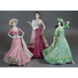 Three Coalport bone china figurines to include Sentiments 'Coming of Age', Ladies of Fashion '