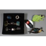 Box of assorted silver and costume jewellery. (B.P. 21% + VAT)