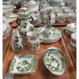 Tray of assorted Mason's Ironstone 'Chartreuse' design items to include; trinket trays, candlestick,