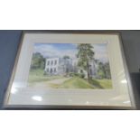 Michael Vicary, architectural study, 'Ilam House', signed, watercolours. 35x55cm approx. Framed. (