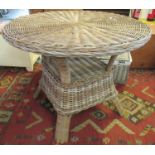 Modern wicker circular conservatory table with under tier. (B.P. 21% + VAT)