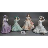 Four Royal Worcester bone china figurines, Les Petites to include Kate, Anne, Janet, and