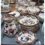 Tray of mainly Masons Ironstone 'Blue Mandalay' design china to include: two baluster vases, a