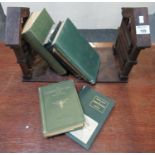 Architectural design oak table top bookcase with assorting books including: 'Structural Botany' by