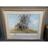 After David Shepherd, limited edition coloured print, 'Baobab and Friends', signed in pencil in