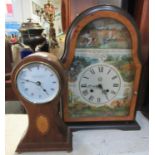 Modern reproduction, Edwardian style balloon-shaped quartz movement boudoir clock, together with a